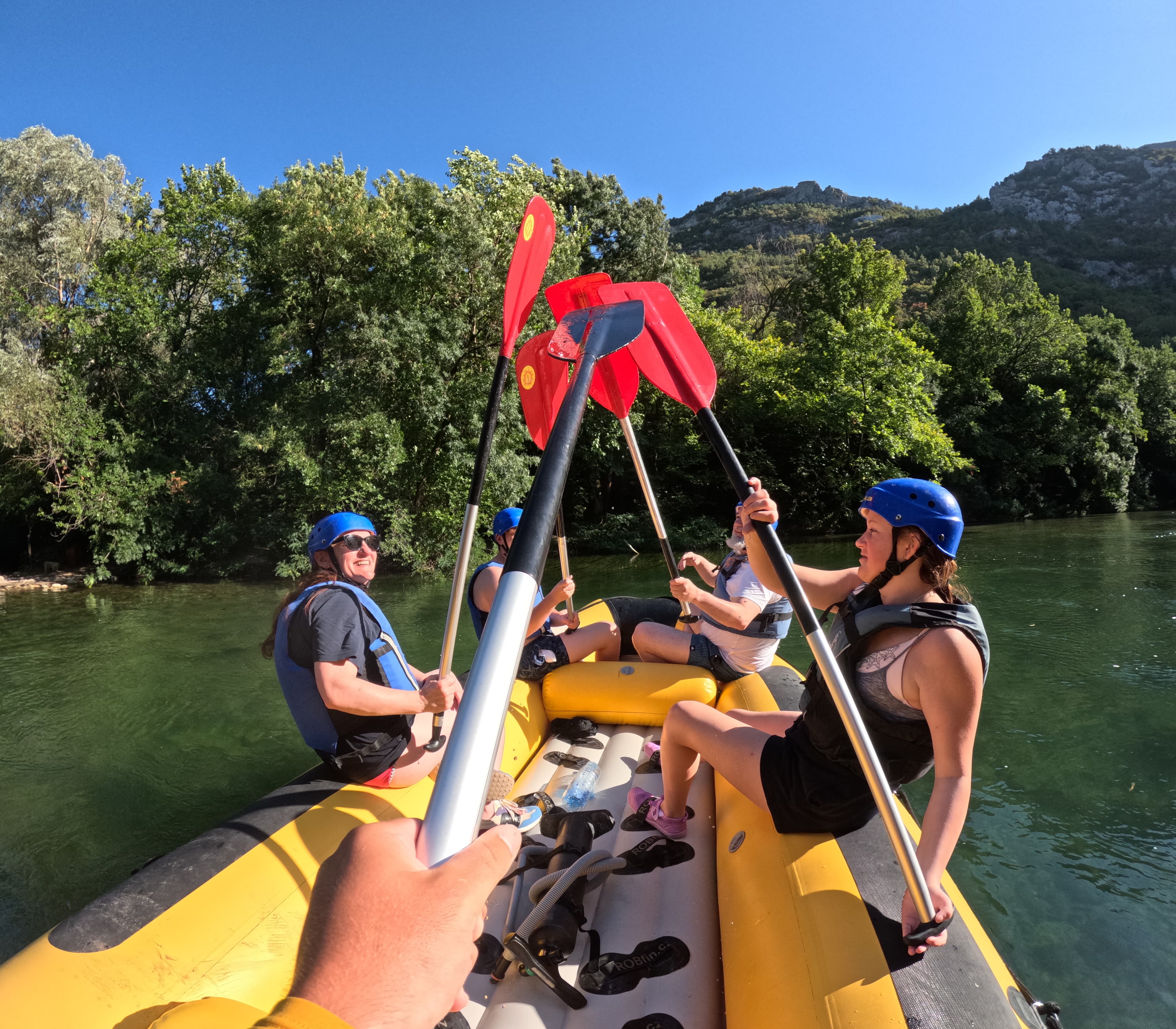 Rafting paddle in the canyon